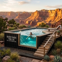Piscine modulaire de luxe avec fenêtre de visualisation en acrylique sur mesure et système de circulation d'eau pour jardin