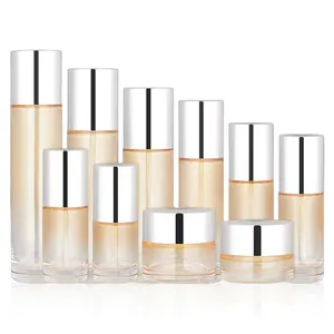 Frasco de vidrio transparente personalizado 5mL-15ml botellas de perfume en <span class=keywords><strong>miniatura</strong></span> vacías recargables para embalaje de crema facial forma redonda número de modelo 50g - Product Image 1