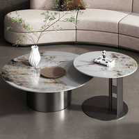Table basse en métal, style nordique, ensemble de meubles, table ronde moderne, table d'appoint, table de salon, table basse en marbre doré de luxe pour le salon