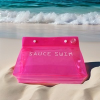 Pochette de maillot de bain en PVC rose transparent écologique, sac de voyage en plastique écologique pour maillot de bain, étui de protection pour maillot de bain