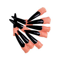 Lot de 10 faux doigts de zombie, ongles de sorcière réalistes, effrayants et originaux, accessoires rouges pour Halloween, décoration pour fête cosplay et thème horreur