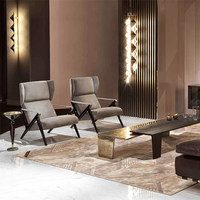 Chaise de luxe légère italienne chaise de canapé simple en cuir moderne simple pour villa salon fauteuil simple haut de gamme
