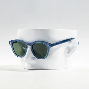 GS5026 высококачественные модные круглые поляризованные солнцезащитные очки в ацетатной оправе для мужчин и женщин