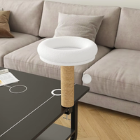 Lit pour chat en bois moderne et compact, combinant griffoir et condo tout-en-un, idéal pour bureau, montage facile