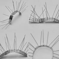Répulsif pour oiseaux en acier inoxydable en forme de U écologique Anti-pointe pour oiseaux 24 pointes Non assemblé solide Anti-chat effaroucheur 25CM de long