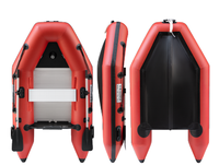 Bateau pneumatique professionnel en PVC rigide rouge de Chine, bateau de pêche, bateau d'assaut, fond de bateau en aluminium recouvert, série A