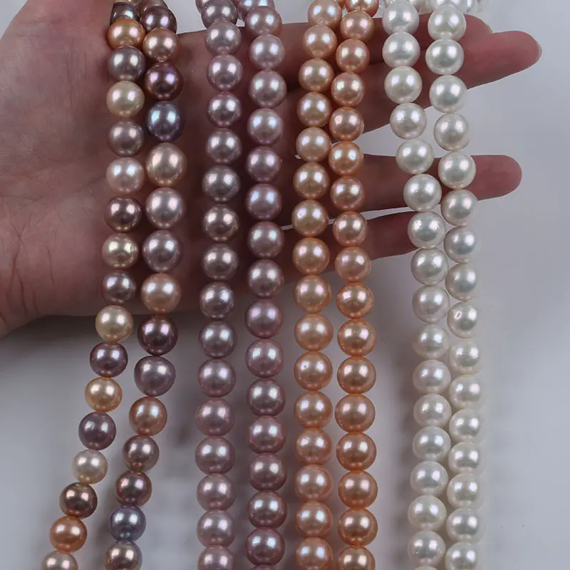 10-12mm Atacado Alta Qualidade Lustre Loose Freshwater Pearl Strand Edison Round Pearl