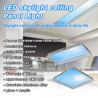 Lámpara de techo de luz azul Natural con Control Wifi Artificial inteligente, decoración interior regulable, 150W, 100 ml/w, tragaluz LED