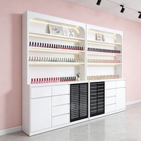 Meuble de présentation pour nail art avec éclairage LED, directement du fournisseur d'usine – Vitrine murale moderne pour salon de manucure