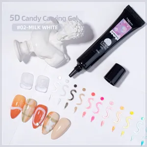 Fábrica ODM 12 colores 10g suave dulce caramelo tallado gel esmalte de uñas 3D DIY pintura de uñas tallado gel polaco en tubo