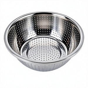 Cuenco de acero inoxidable para lavar verduras, colador, escurridor, cesta para lavar frutas y verduras, cuenco para enjuagar alimentos - Product Image 1
