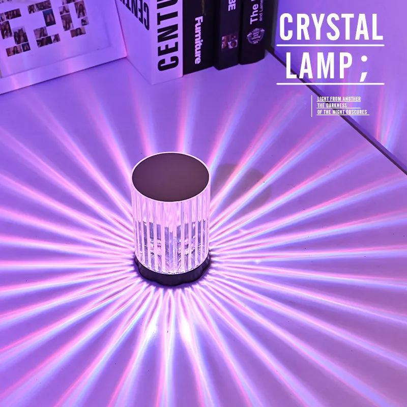 Acrylic Romantic USB Charging Petal Nightlight RGB Atmosphere Lamp Bedroom Bedside LED Table Lamp