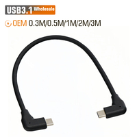 Cable USB 3.1 Tipo-C Angulado de Alta Velocidad OEM de 60W, 20Gbps, 4K 60HZ, con Conductor de Cobre Puro y Carga Rápida de 3A para Computadora/Cámara