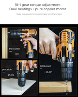 Nouvel état Kit combiné de puissance électrique perceuse sans fil et clé à main boîte à outils plusieurs Styles ensembles d'outils électriques