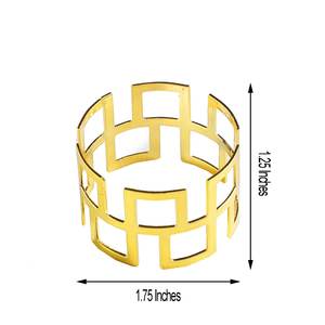 แหวนผ้าเช็ดปากอลูมิเนียมชุบทอง4แพ็คของตกแต่งงานแต่งงานที่หรูหรา - Product Image 1