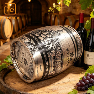 Lata de hojalata soldada estilo barril vintage, contenedor de hojalata con soldadura de costura apta para alimentos, caja metálica impresa personalizada para embalaje de regalos - Product Image 5