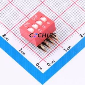 TM-04 DIP Switch Through hole Component (THT) Switch ( Number of Switch Sections: 4 )( Lead Spacing: 2.54mm ) - Product Image 1