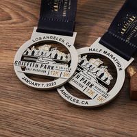 Vente en gros de médailles personnalisées en alliage de Zinc, moulage sous pression, Nickel mat 5k 12k, médaille de Marathon de course fabricant de médailles