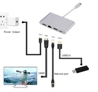 Adaptateur Hub USB C 3.0 100 Mbps Type-C vers RJ45 Ethernet 4K HD Compatible MI pour MacBook HP ENVY13 Samsung S21 Dex Xiaomi 10 PS5 TV