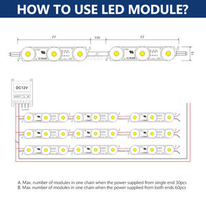 Módulo LED DC 12V 2835 IP67 3 LEDs para Letreros Luminosos y Cajas de Luz - Product Image 5