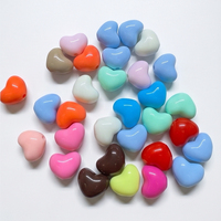 Perles en acrylique en forme de cœur de 500g, couleurs mélangées, grosses perles intercalaires en forme de cœur pour la fabrication de bijoux DIY, bracelets, porte-clés et artisanat