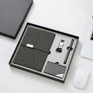 Caja de Regalo Corporativa de Lujo Personalizada, Exquisita, con Cuaderno Promocional, Llavero, Estuche para Tarjetas, Papel con Serigrafía, para Bodas - Product Image 3