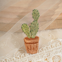 Patch brodé de cactus de haute qualité à thermocoller, petits patchs brodés personnalisés pour le soutien des plantes