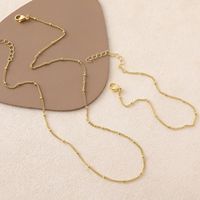 Ensemble collier et bracelet plaqué or fini en gros, chaîne à perles à clipser, bijoux unisexe DIY, accessoires haut de gamme