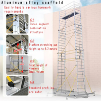 Échafaudage de levage à câble métallique MIDE avec échelle mobile pliable, taille de table 1600x1700mm