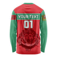 Maillot de Foot Manches Longues Lions de l'Atlas du Maroc, Personnalisable à l'Impression, Séchage Rapide et Respirant, Haut pour Hommes