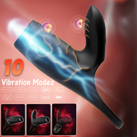 Anneau vibrant en silicone, anneau de verrouillage complexe simple, vibromasseur doux à double stimulation pour retarder l'éjaculation, jouets sexuels pour couples