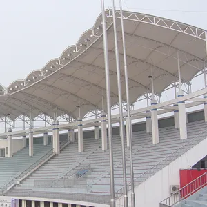 Matériau de toiture de stade à membrane architecturale PVDF/PTFE pour auvent de terrain de basket-ball de tennis extérieur