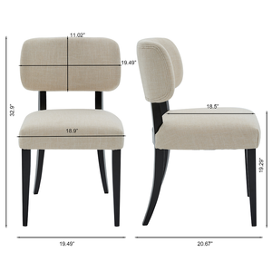 Ensemble de 2 chaises de salle à manger en bois, chaises de salle à manger modernes rembourrées en tissu, pieds solides, meubles écologiques pour la maison, pour le salon - Product Image 6