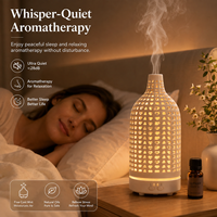 Diffuseur d'huiles essentielles USB 200 ml, diffuseur d'arômes électrique en céramique à ultrasons, brume froide, avec lumière LED automatique