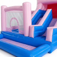 Château gonflable commercial personnalisé en PVC avec piscine à balles, trampoline et toboggan