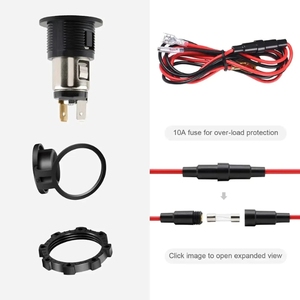 12V/24V Thuốc lá nhẹ hơn ổ cắm xe Ổ cắm điện không thấm nước xe máy Ổ cắm điện với 10A Đánh giá hiện tại - Product Image 4
