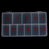 Boîte de rangement pour pointes d'ongles, étui de rangement pour pointes d'ongles, 11 cellules, boîte vide pour pointes d'ongles