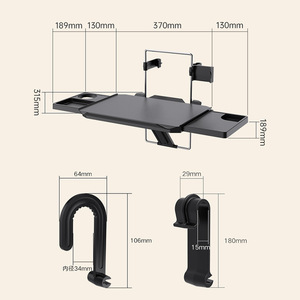 โต๊ะวางคอมพิวเตอร์ในรถยนต์ Shunwei พร้อมที่ยึดพวงมาลัย แท่นวางแล็ปท็อป วัสดุ PC ถาดเก็บของแบบลิ้นชักคู่ สำหรับใช้ในรถยนต์ - Product Image 4