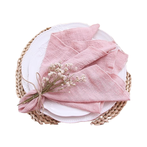 Serviettes en gaze de coton 100% naturel, douces, réutilisables, vintage, traditionnelles, faites à la main, roses, 16,5 pouces, pour la maison, la cuisine, les mariages - Product Image 4