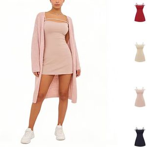 Custom Print Women's Regular Fit <b>Knee</b>-Length Halter Neck Spaghetti <b>Strap</b> Dress Casual Party Evening Wear - Product Image 1