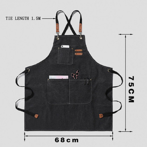 Tablier rose de femme brodé, toile avec logo personnalisé, peinture d'artiste, de café, de cuisine - Product Image 4