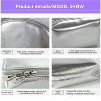 Marque privée argent sac de rangement pour femmes cosmétique voyage décontracté luxe mode maquillage sacs et étuis à cosmétiques