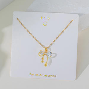 Vielseitiges High-End Bell Zubehör Damen Edelstahl Kreuz kette Schlüsselbein Kette Halskette Zirkon Nische Design New Style - Product Image 2