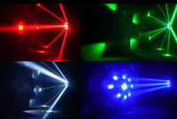 LARGLUX Projecteur à tête mobile Spider à huit bras Magic Ball, LED RGBW, Laser Stroboscopique, 20 Flashs/Seconde, Contrôlé DMX512, IP33, pour Scène