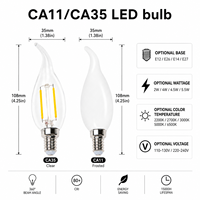 Approvisionnement direct usine – Ampoules LED personnalisées C35 CA35, type bougie, transparentes, givrées, blanc laiteux, certifiées CE, OEM ODM, pour éclairage domestique et hôtelier