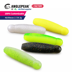Señuelo de Pesca de Agua Dulce y Salada, 40 mm, 2,7 g, 50 mm, 6,3 g, Señuelo de Gusano de Plástico Suave de PVC, Cebo Suave para Pesca de Lubina y Perca, 5 Colores - Product Image 1