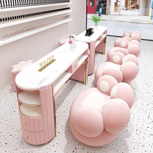 مجموعة فاخرة عصرية ، مفردة ومزدوجة ، مع كرسي القط باو وردي - Product Image 1