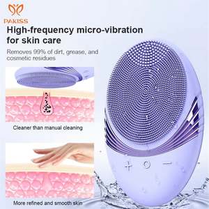 Masseur de soins de la peau nettoyant en profondeur Gel de silice électrique étanche Gel de silice vibrant brosse de lavage Instrument de Massage de beauté - Product Image 2