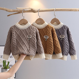<span class=keywords><strong>Pull</strong></span>-over pour garçon, hiver-printemps, épais et <span class=keywords><strong>chaud</strong></span>, en tricot, pour les âges de 4 à 12 ans - Product Image 2