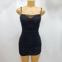 Robe courte sexy moulante en tissu maille élastique avec perles, style européen et américain, tendance transfrontalière